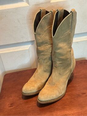 Capezio Tan Suede Western Lace-Up Boots
